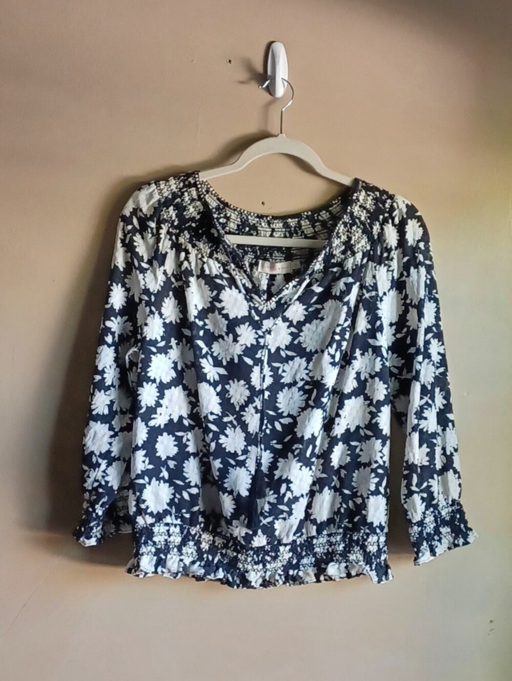 TORY BURCH blouse In Cream & Black M